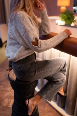Pulls & Gilets-EASY-CLOTHES Pull Olga - GrisEasy Clothes Gris       