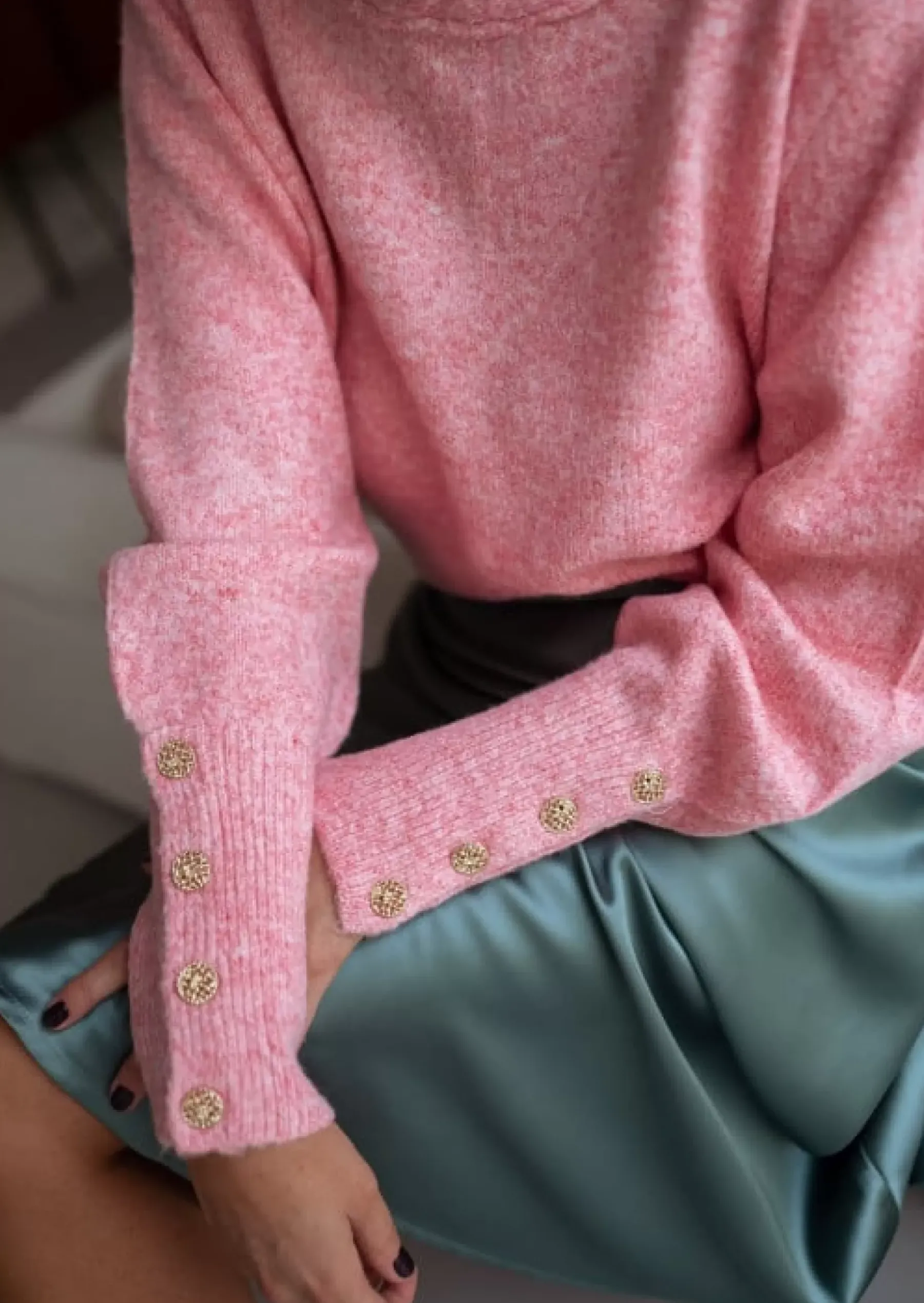 Pulls & Gilets-EASY-CLOTHES Pull Rubens Rose - Doux - Taille Unique - Easy Clothes Rose
