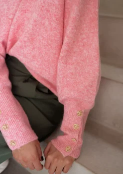Pulls & Gilets-EASY-CLOTHES Pull Rubens Rose - Doux - Taille Unique - Easy Clothes Rose       