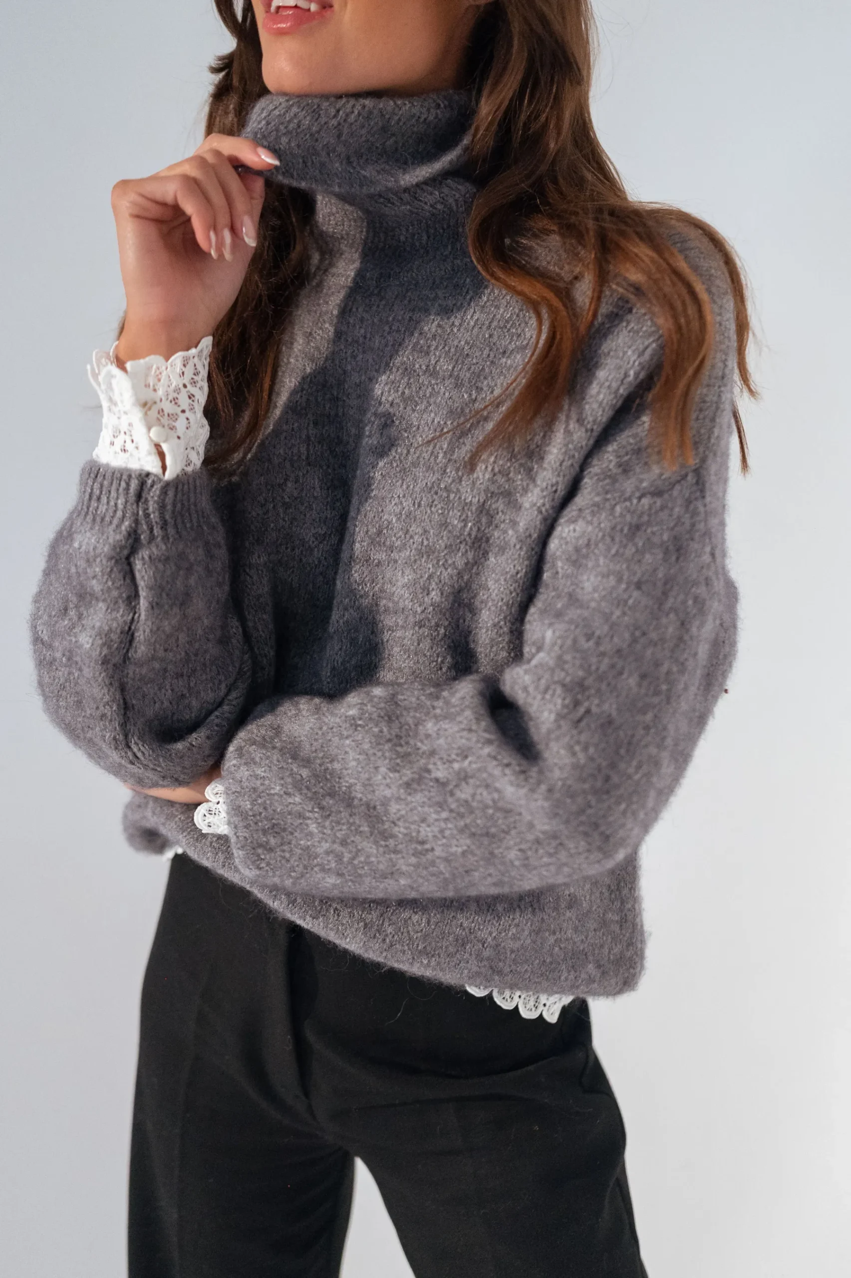 Pulls & Gilets-EASY-CLOTHES Pull Satou - gris foncéEasy Clothes Gris foncé
