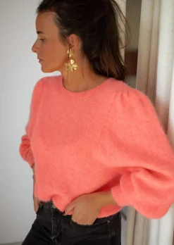 Pulls & Gilets-EASY-CLOTHES Pull Sofia Corail - Made In Italy - Taille UniqueEasy Clothes Corail       