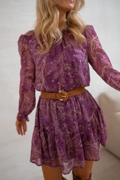 Robes-EASY-CLOTHES Robe Agnes - Mauve - Elastique - FluideEasy Clothes Mauve