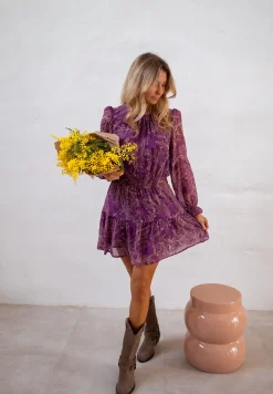 Robes-EASY-CLOTHES Robe Agnes - Mauve - Elastique - FluideEasy Clothes Mauve