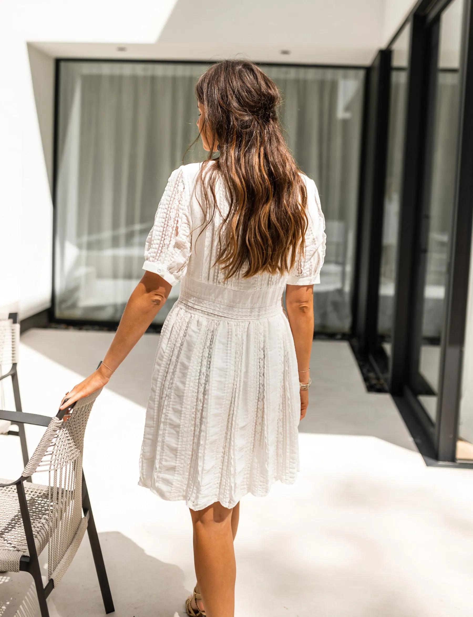 Robes-EASY-CLOTHES Robe Alix - blanche à dentelleEasy Clothes Blanche à dentelle