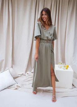 Robes-EASY-CLOTHES Robe Ariana - kakiEasy Clothes Kaki       