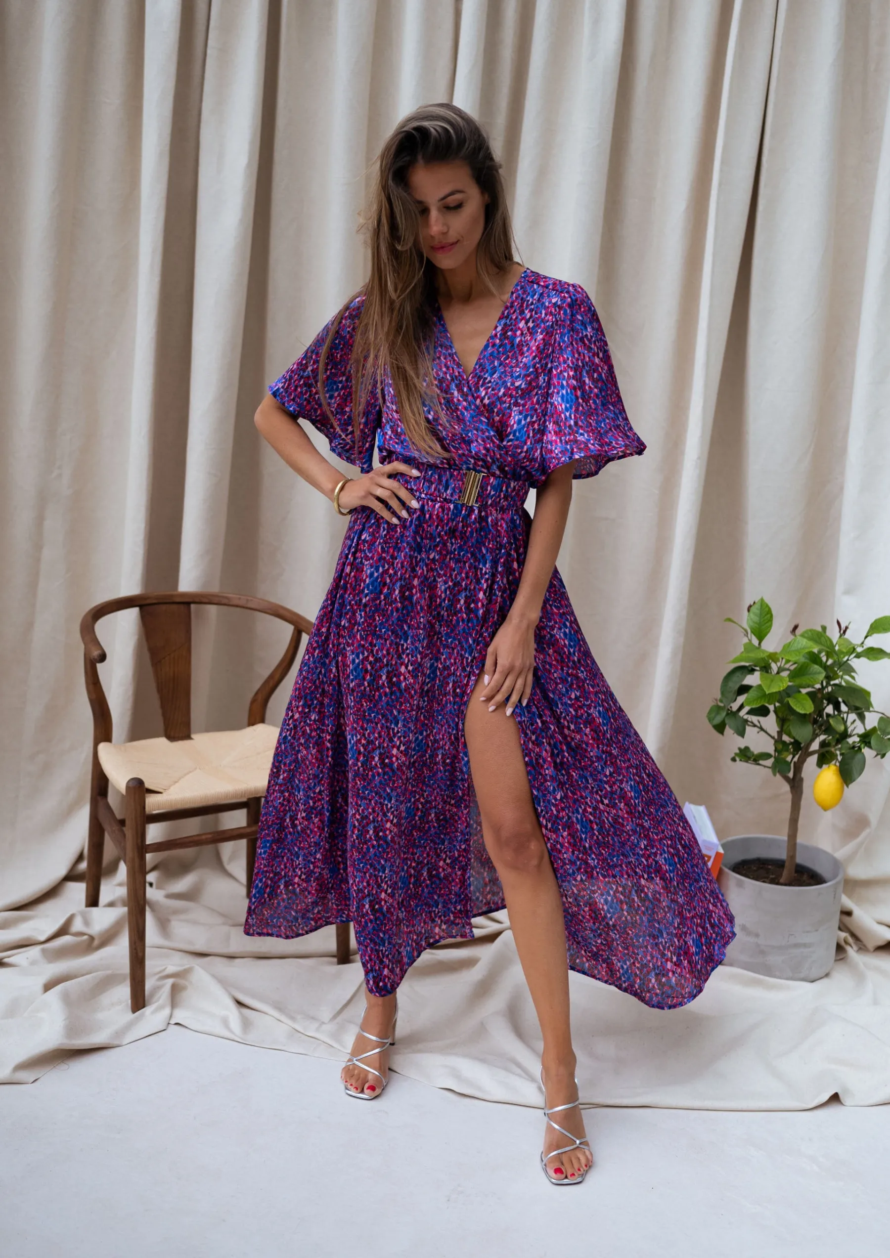 Robes-EASY-CLOTHES Robe Ariana - rose et bleuEasy Clothes Rose et bleu