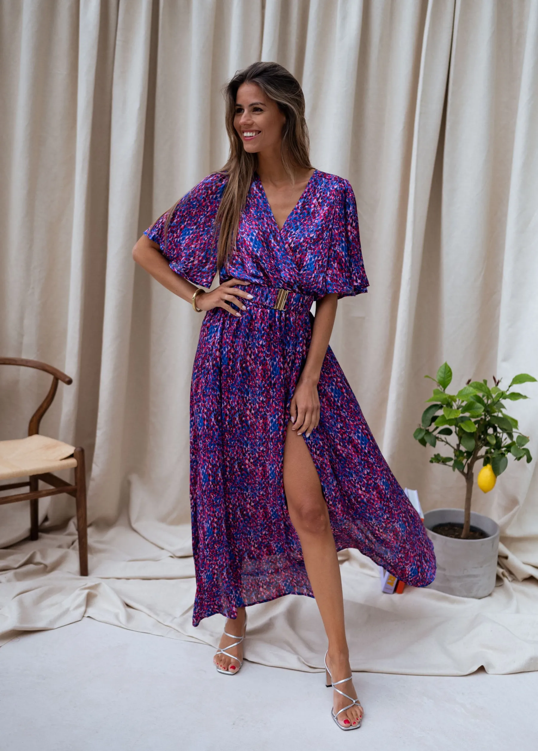 Robes-EASY-CLOTHES Robe Ariana - rose et bleuEasy Clothes Rose et bleu