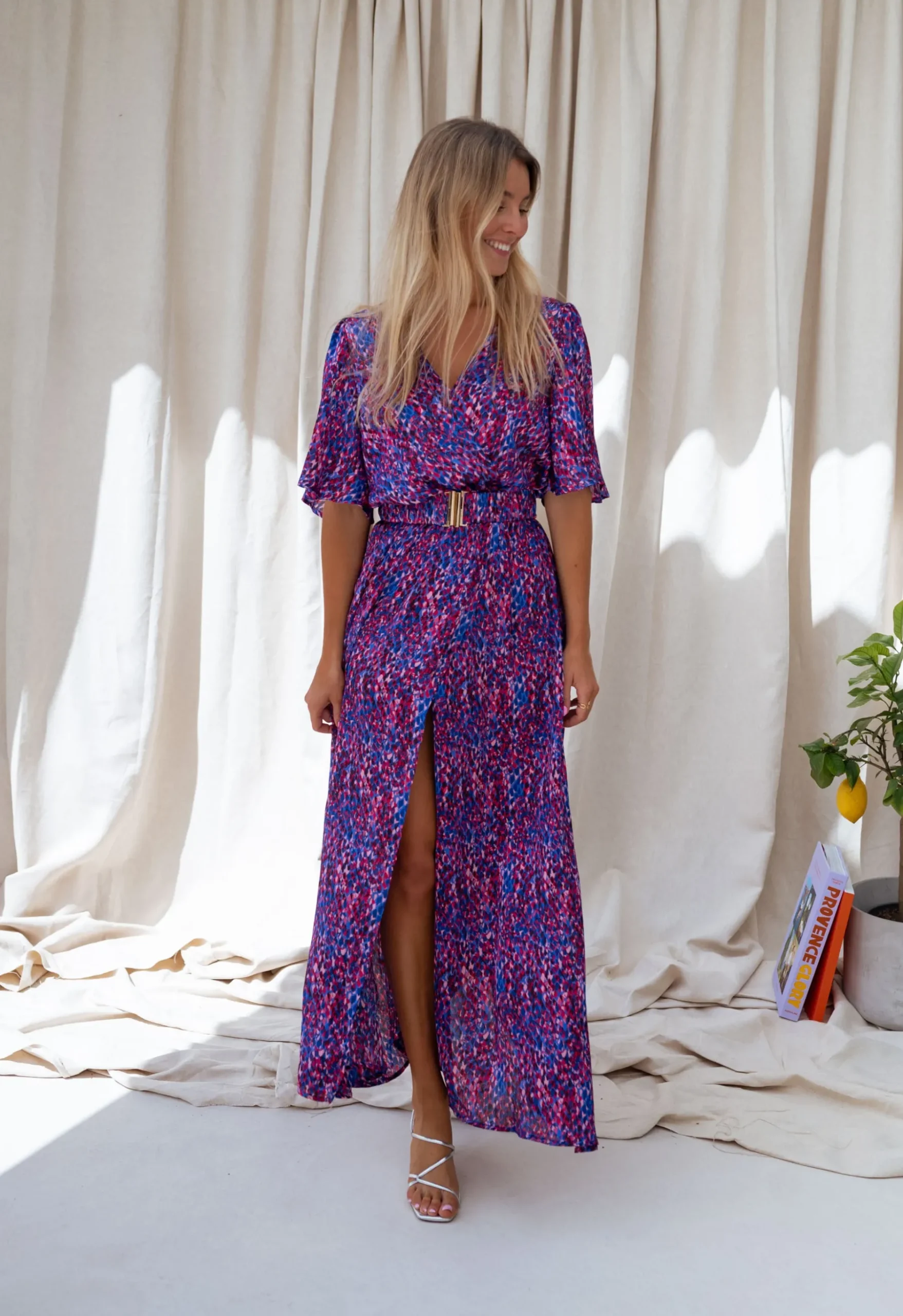 Robes-EASY-CLOTHES Robe Ariana - rose et bleuEasy Clothes Rose et bleu
