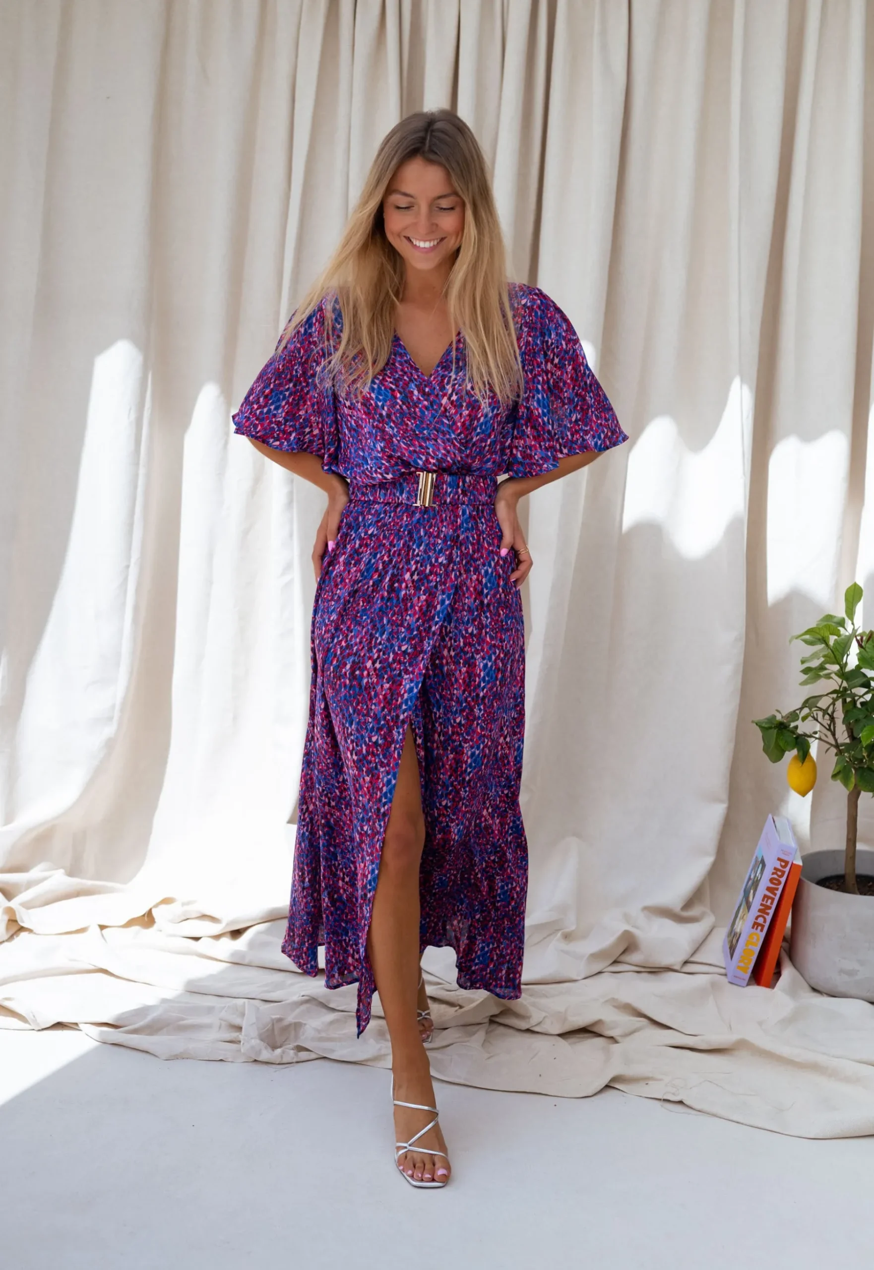 Robes-EASY-CLOTHES Robe Ariana - rose et bleuEasy Clothes Rose et bleu