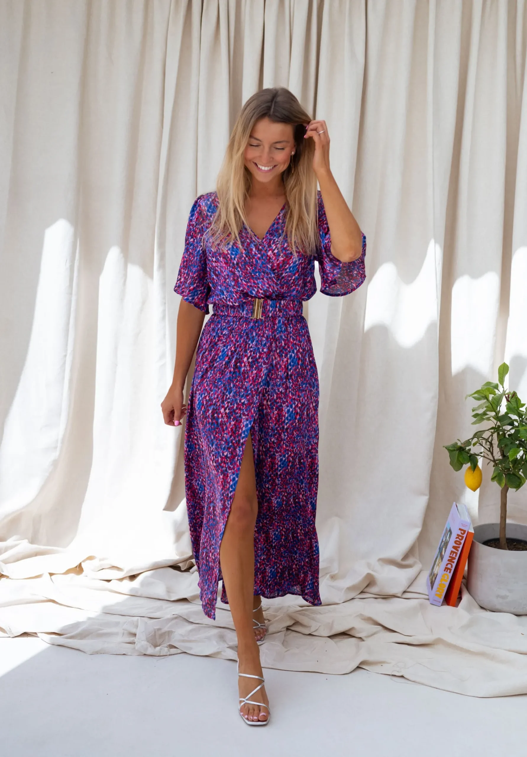 Robes-EASY-CLOTHES Robe Ariana - rose et bleuEasy Clothes Rose et bleu