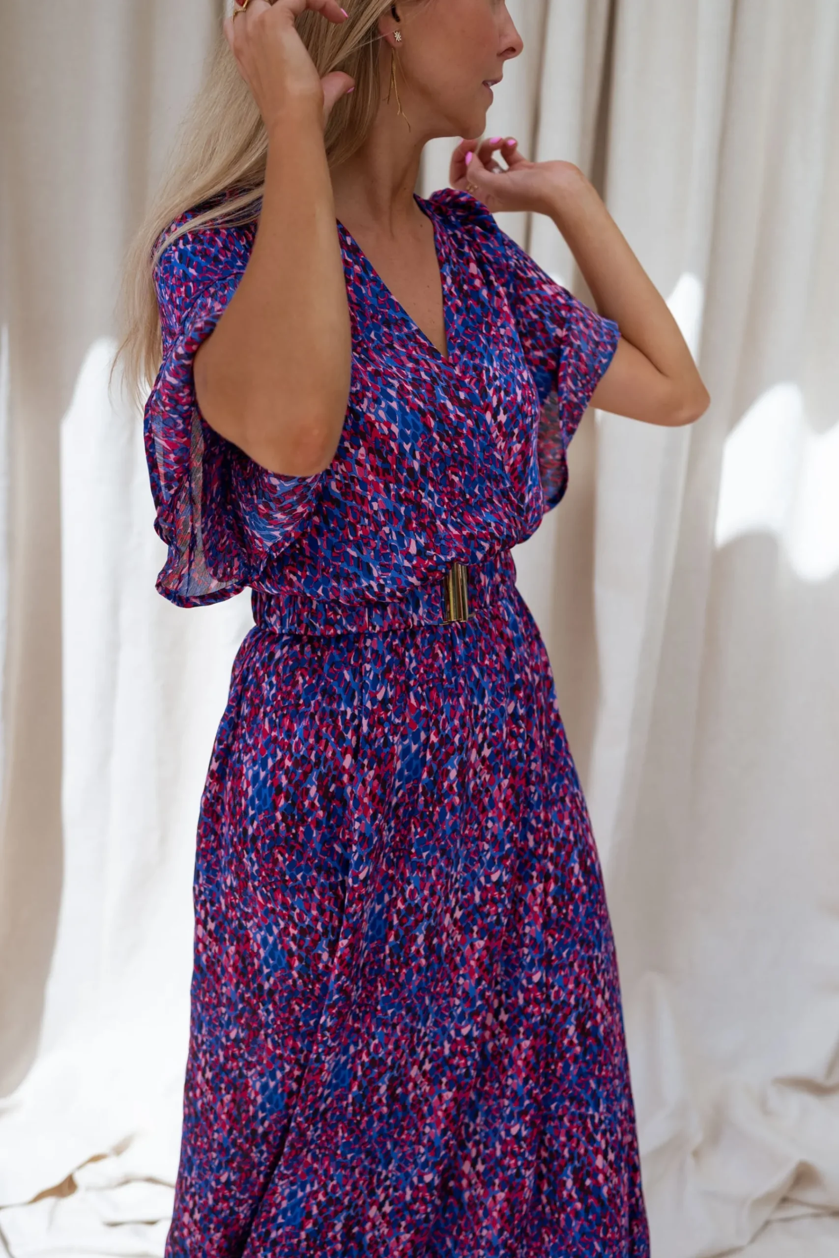 Robes-EASY-CLOTHES Robe Ariana - rose et bleuEasy Clothes Rose et bleu