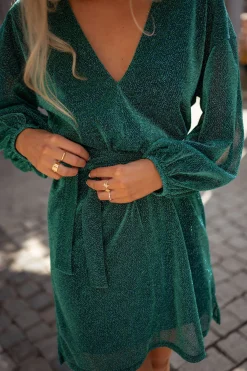 Robes-EASY-CLOTHES Robe Clarkson CREATION - verte à pailletteEasy Clothes Verte à paillette