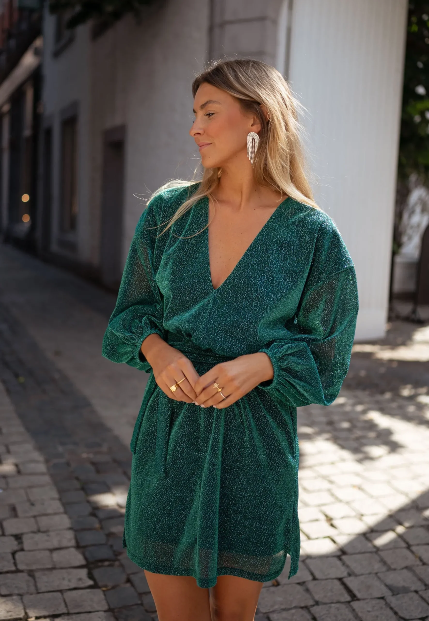 Robes-EASY-CLOTHES Robe Clarkson CREATION - verte à pailletteEasy Clothes Verte à paillette