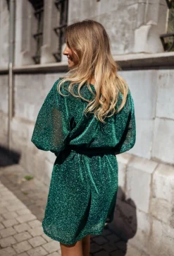 Robes-EASY-CLOTHES Robe Clarkson CREATION - verte à pailletteEasy Clothes Verte à paillette