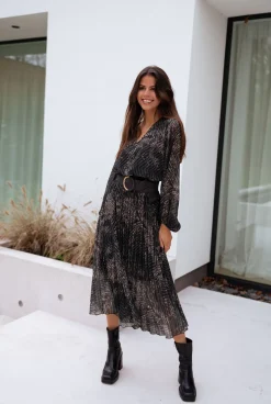 Robes-EASY-CLOTHES Robe Connie - kaki à motifsEasy Clothes Kaki à motifs       