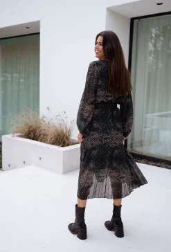 Robes-EASY-CLOTHES Robe Connie - kaki à motifsEasy Clothes Kaki à motifs       