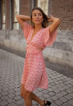 Robes-EASY-CLOTHES Robe Constance - rose à fleursEasy Clothes Rose à fleurs       
