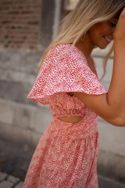 Robes-EASY-CLOTHES Robe Constance - rose à fleursEasy Clothes Rose à fleurs       