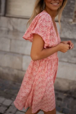 Robes-EASY-CLOTHES Robe Constance - rose à fleursEasy Clothes Rose à fleurs       