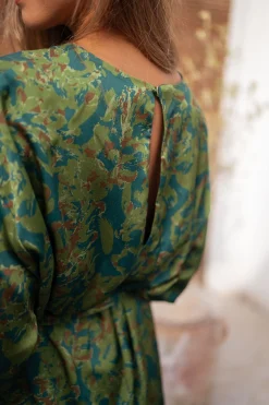 Robes-EASY-CLOTHES Robe Dalmi CREATION - kaki à motifsEasy Clothes Kaki à motifs       