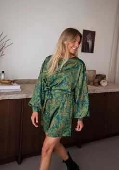 Robes-EASY-CLOTHES Robe Dalmi CREATION - kaki à motifsEasy Clothes Kaki à motifs       