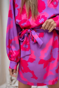 Robes-EASY-CLOTHES Robe Dalmi CREATION - rose à fleursEasy Clothes Rose à fleurs       