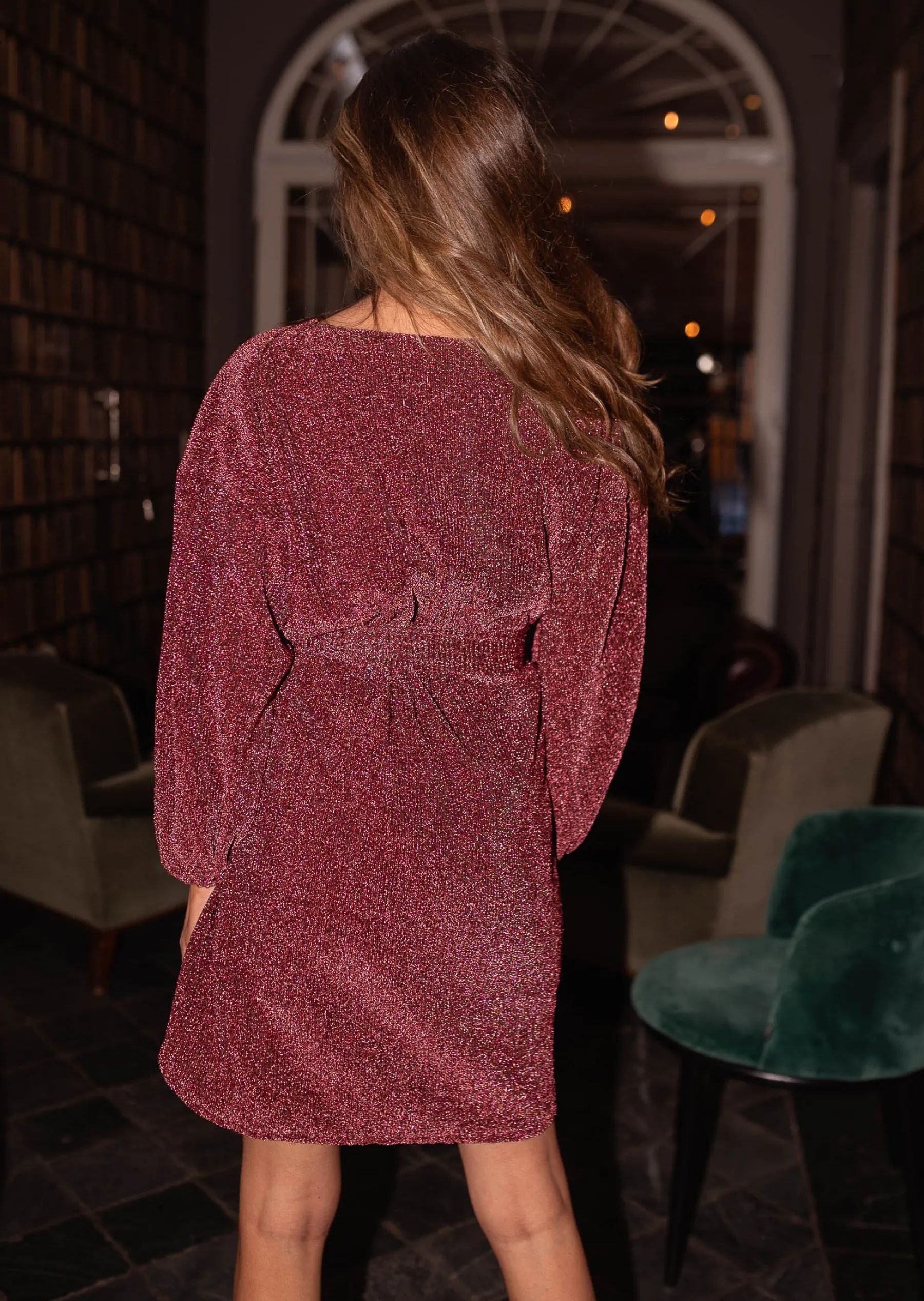 Robes-EASY-CLOTHES Robe Dita CREATION - rose à paillettesEasy Clothes Rose à paillettes