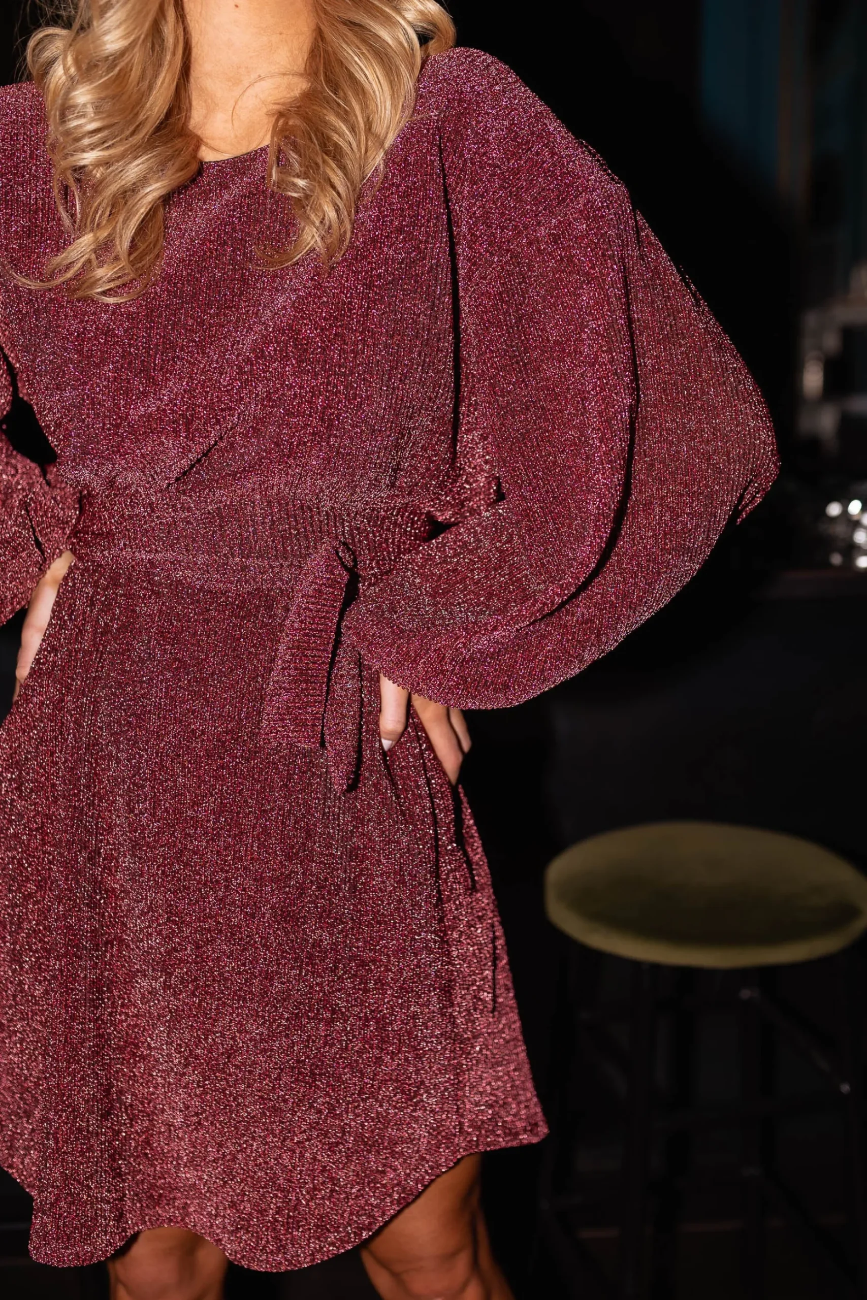 Robes-EASY-CLOTHES Robe Dita CREATION - rose à paillettesEasy Clothes Rose à paillettes