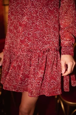 Robes-EASY-CLOTHES Robe Dona CREATION - bordeaux à motifsEasy Clothes Bordeaux à motifs       