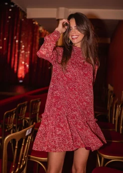 Robes-EASY-CLOTHES Robe Dona CREATION - bordeaux à motifsEasy Clothes Bordeaux à motifs       