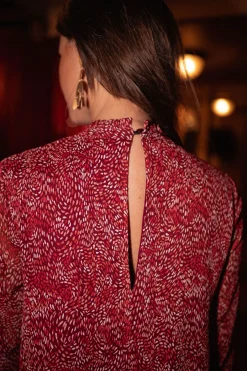 Robes-EASY-CLOTHES Robe Dona CREATION - bordeaux à motifsEasy Clothes Bordeaux à motifs       
