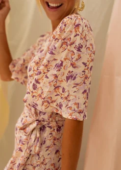 Robes-EASY-CLOTHES Robe Fleurie - Bessie - Printemps Été 2023 - Easy Clothes À fleurs       