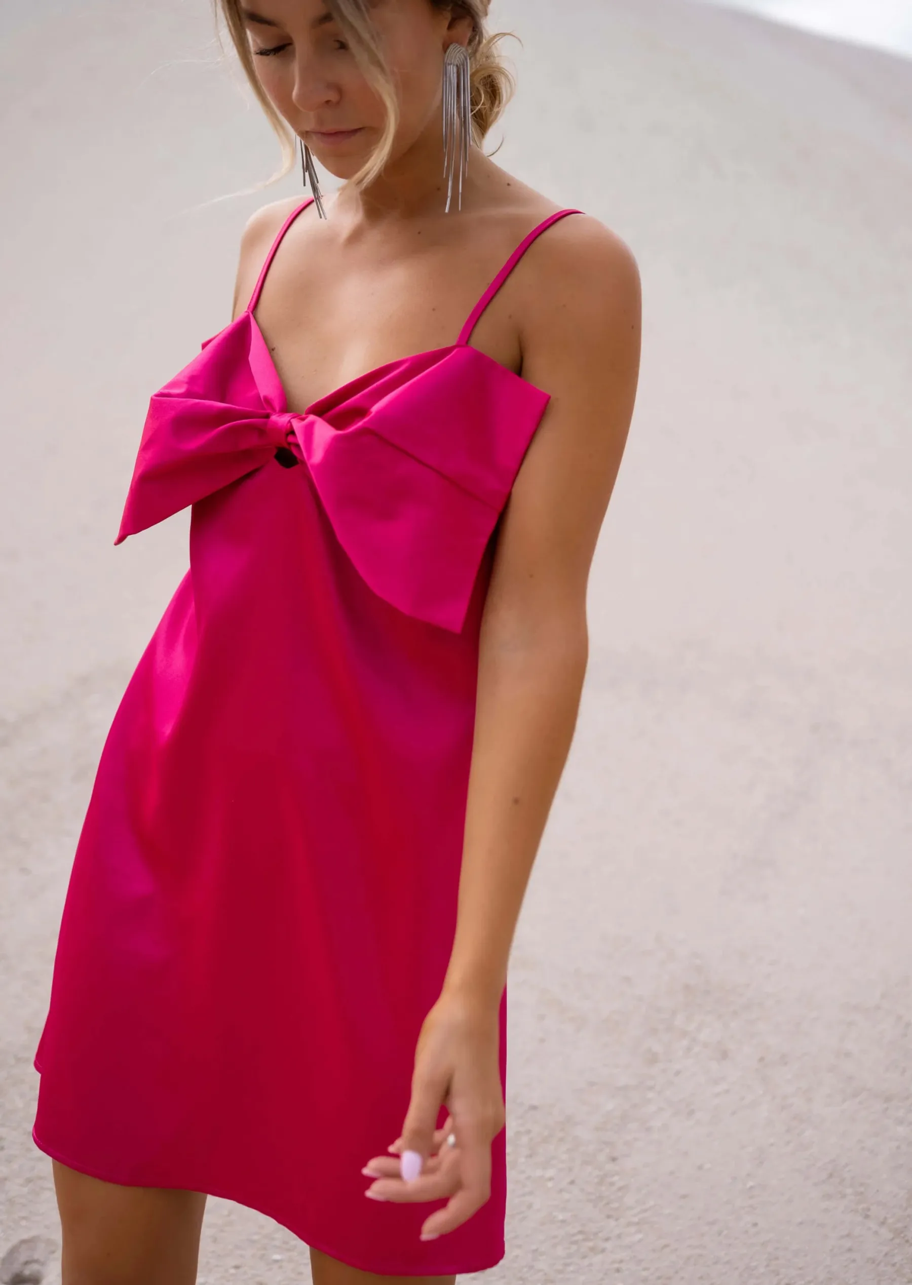 Robes-EASY-CLOTHES Robe Fuchsia - Haro - Bretelles Ajustables - Easy Clothes Fuchsia
