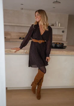 Robes-EASY-CLOTHES Robe Gaelle - bleue et bruneEasy Clothes Bleue et brune       