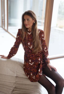 Robes-EASY-CLOTHES Robe Giulia - brune à motifsEasy Clothes Brune à motifs       