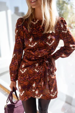 Robes-EASY-CLOTHES Robe Giulia - brune à motifsEasy Clothes Brune à motifs       