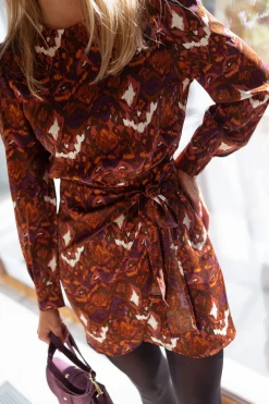 Robes-EASY-CLOTHES Robe Giulia - brune à motifsEasy Clothes Brune à motifs       