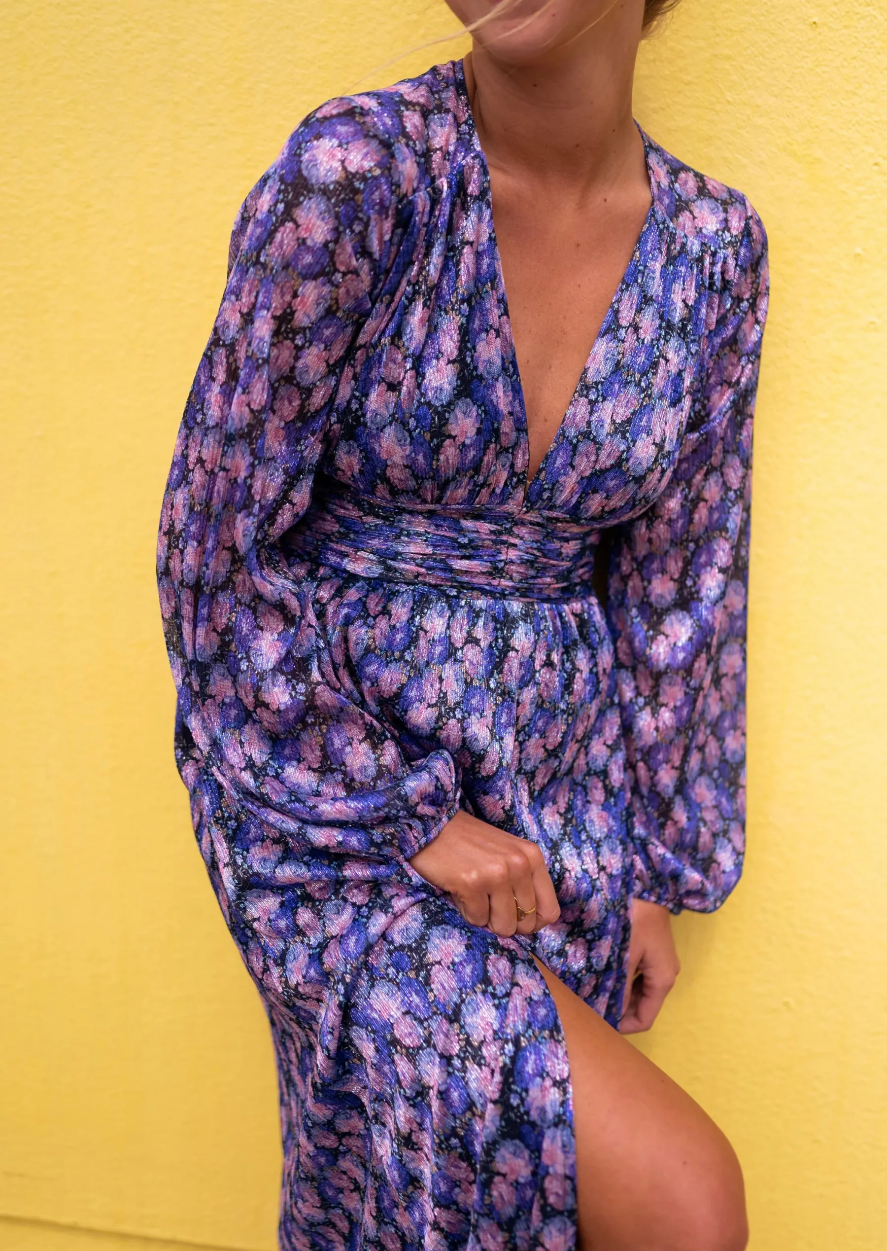 Robes-EASY-CLOTHES Robe Imane longue à fleurs - CREATION | Robe longue de cocktail | Prêt-à-porter en ligne | Easy Clothes À fleurs