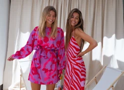 Robes-EASY-CLOTHES Robe Joyce CREATION - mauve et rougeEasy Clothes Mauve et rouge       