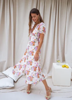 Robes-EASY-CLOTHES Robe Kety - beige à motifsEasy Clothes Beige à motifs       