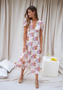 Robes-EASY-CLOTHES Robe Kety - beige à motifsEasy Clothes Beige à motifs       