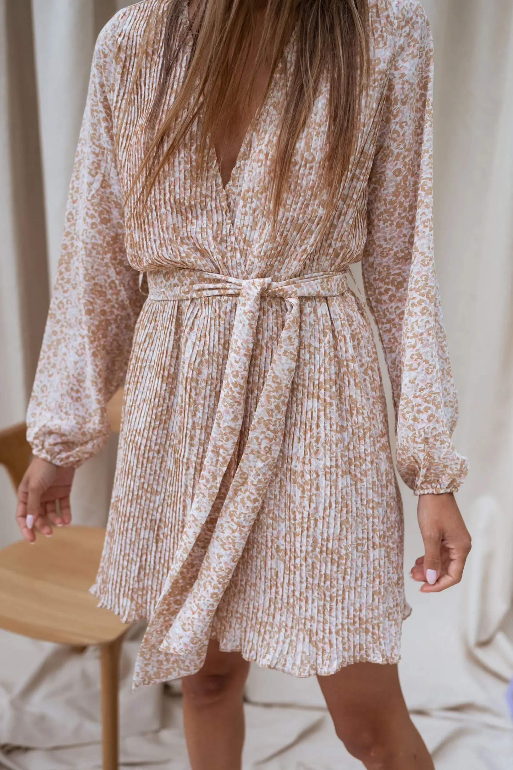 Robes-EASY-CLOTHES Robe Lisa - beige à motifsEasy Clothes Beige à motifs