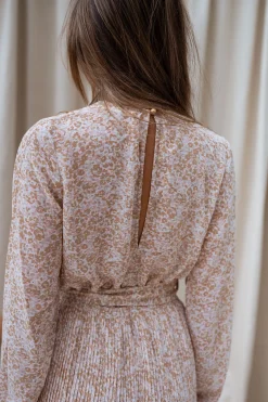Robes-EASY-CLOTHES Robe Lisa - beige à motifsEasy Clothes Beige à motifs
