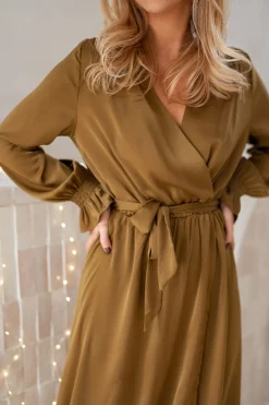 Robes-EASY-CLOTHES Robe longue Elita - ocreEasy Clothes Ocre       