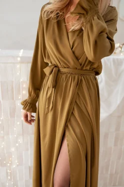 Robes-EASY-CLOTHES Robe longue Elita - ocreEasy Clothes Ocre       