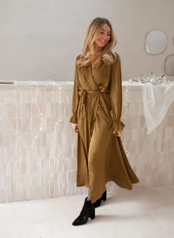 Robes-EASY-CLOTHES Robe longue Elita - ocreEasy Clothes Ocre       