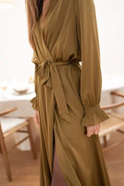 Robes-EASY-CLOTHES Robe longue Elita - ocreEasy Clothes Ocre       