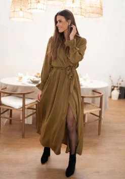 Robes-EASY-CLOTHES Robe longue Elita - ocreEasy Clothes Ocre       