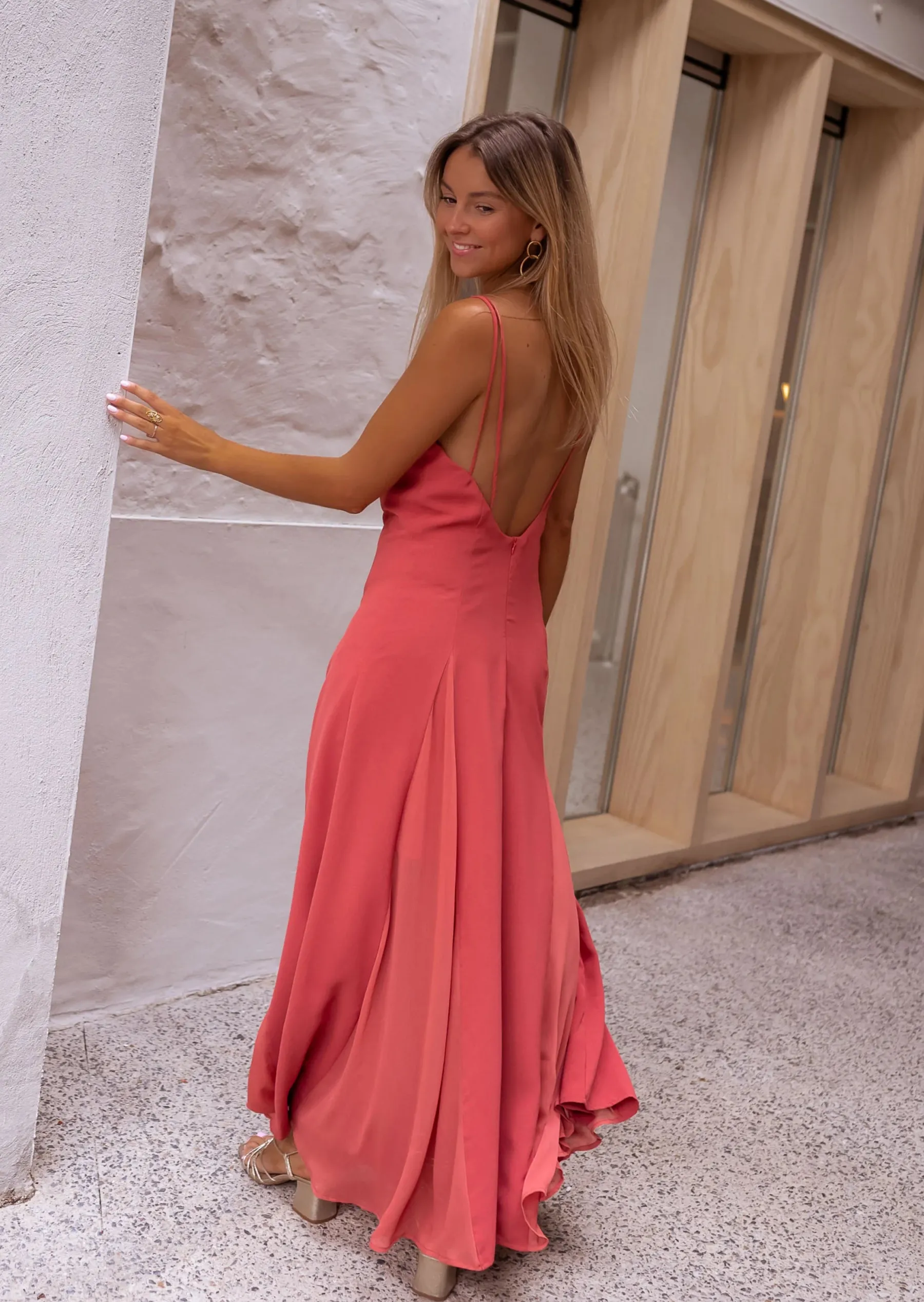Robes-EASY-CLOTHES Robe Longue Killi - Vieux Rose - Événements & CocktailsEasy Clothes Vieux rose