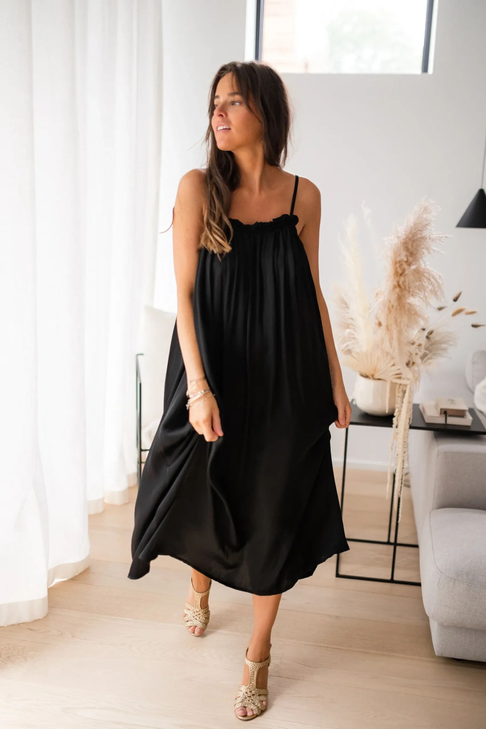 Robes-EASY-CLOTHES Robe longue Mila - noireEasy Clothes Noire